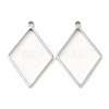 Non-Tarnish 304 Stainless Steel Open Back Bezel Rhombus Pendants STAS-Z040-02B-P-1