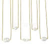 Natural Baroque Keshi Pearl Pendant 304 Stainless Steel Cable Chain Necklaces for Women NJEW-JN06225-3