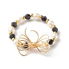 Imitate Austrian Crystal Bicone Glass Beaded Finger Rings RJEW-TA00003-05-1