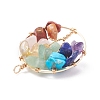 Gemstone Copper Wire Wrapped Chips Pendants PALLOY-JF01406-4