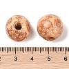 Round Printed Natural Maple Wood Beads WOOD-R243-16mm-B08-3