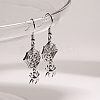 Rhodium Plated 925 Sterling Silver Dangle Earrings NG1088-2-3