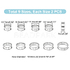 18Pcs 9 Size 201 Stainless Steel Grooved Finger Ring Settings STAS-UN0049-69P-4