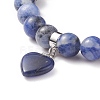 Natural Sodalite Beads Charm Bracelets BJEW-K164-B02-2