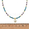 Ocean Brass Micro Pave Clear Cubic Zirconia Starfish Pendant Necklaces NJEW-JN06429-01-4