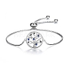 Brass Micro Pave Cubic Zirconia Sider Bracelets PW-WGF387B-01-1
