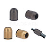  4Pcs 2 Colors Bullet Shaped Brass Beads KK-NB0002-97-1