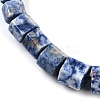 Natural Blue Spot Jasper Hexagon Prism Graduated Beaded Necklaces for Women Men NJEW-K388-03C-2