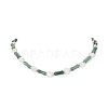 Natural Shell Heart & Green Aventurine Bamboo Beaded Necklace NJEW-TA00123-1