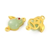 Glass Alloy Connector Charms ENAM-WH0001-12KCG-A-1