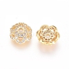 Brass Micro Pave Cubic Zirconia Bead Caps ZIRC-E163-25A-G-1