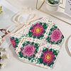 Flower Pattern Acrylic Fibers Knitted Triangle Headscarf AJEW-WH20001-82A-4