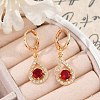 Brass Micro Pave Cubic Zirconia Leverback Earrings EJEW-K300-04G-3