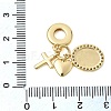 Brass Micro Pave Clear Cubic Zirconia European Dangle Charms KK-Z150-10G-3