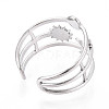 304 Stainless Steel Cuff Rings Components STAS-N113-03P-3
