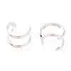 Anti-Tarnish Rhodium Plated 925 Sterling Silver Cuff Earrings EJEW-H124-11P-2