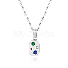 Elegant Stainless Steel Square Necklace with Sparkling Diamond for Women. YB1212-2-1