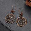National Style Alloy Wood Dangle Earrings FS-WG6B91F-01-3