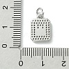Rack Plating Brass Micro Pave Clear Cubic Zirconia Charms KK-G501-01W-P-3