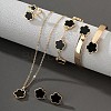 Flower Alloy Acrylic Cuff Bangles & Link Bracelets & Stud Earrings & Pendant Necklaces & Rings WG72368-01-1
