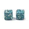 Cube Shape Polymer Clay Rhinestone Beads CLAY-NH0001-08C-1