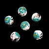 Floral Printed Porcelain Beads X-PORC-Q199-8mm-17-2