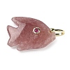 Natural Strawberry Quartz Carved Pendants G-G460-01G-02-1