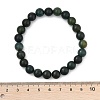 Natural Moss Agate Beaded Stretch Bracelets X-B072-5-5