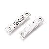 Tibetan Style Alloy Rectangle with Faith Links Connectors X-TIBE-S245-AS-FF-2