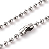 Non-Tarnish 304 Stainless Steel Ball Chain Rectangle Pendant Necklaces NJEW-K273-05P-4