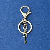 304 Stainless Steel Initial Letter Key Charm Keychains KEYC-YW00004-10-2