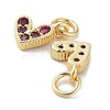 Brass Micro Pave Cubic Zirconia Charms RB-I078-66G-01-NR-2