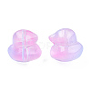 Transparent Spray Painted Glass Beads GLAA-N035-023-G03-2