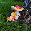 Resin Rabbit with Mushroom Figurines GARD-PW0001-03-2