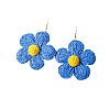 Flower Alloy Raffia Flower Dangle Earrings FS-WG89508-05-2