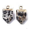 Natural Dalmatian Jasper Pointed Pendants G-N326-34D-2