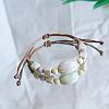 Oval Ceramic Beads Braided Bead Bracelets FS-WGF5392-03-1