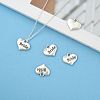 Wedding Theme Antique Silver Tone Tibetan Style Heart with Bride Rhinestone Charms X-TIBEP-N005-12E-5