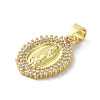 Rack Plating Brass Micro Pave Cubic Zirconia Pendants KK-C052-27G-2