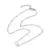 Round Natural Cultured Freshwater Pearl Pendant Necklaces X-NJEW-JN04965-4