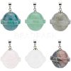 Unicraftale 6Pcs 6 Styles Natural Mixed Stone Pendants FIND-UN0001-38-1