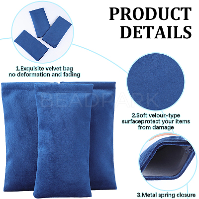 8Pcs Rectangle Velvet with Steel Glasses Case ABAG-BBC0001-15D-1