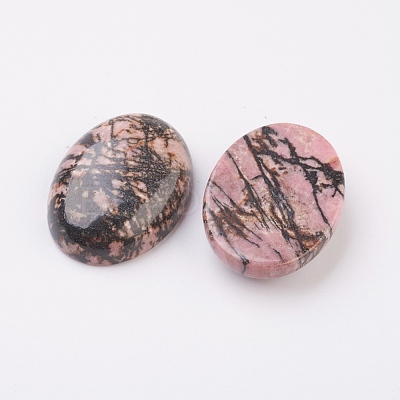 Natural Rhodonite Flat Back Cabochons G-G741-30x40mm-12-1