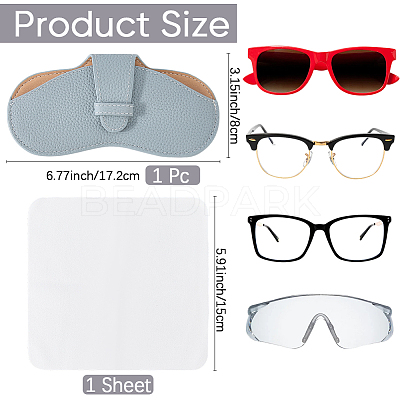 1Pc Cowhide Eyeglass Cases ABAG-CN0001-58C-1