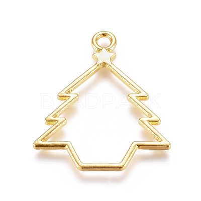 Zinc Alloy Open Back Bezel Pendants PALLOY-E564-77G-1