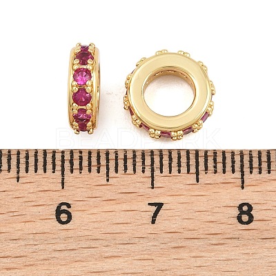 Brass Micro Pave Cubic Zirconia European Beads CU-CBAB99C-04G-1