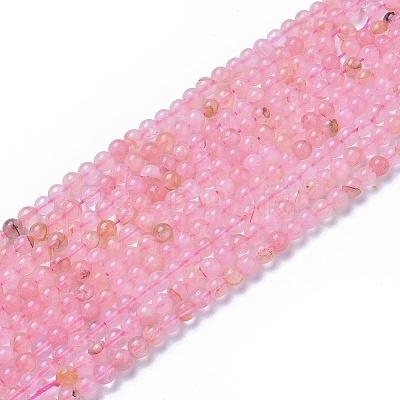 Natural Rose Quartz Beads Strands X-G-F591-04-6mm-1