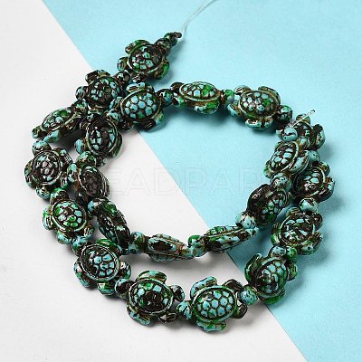 Synthetic Turquoise Dyed Beads Strands G-P507-05D-1