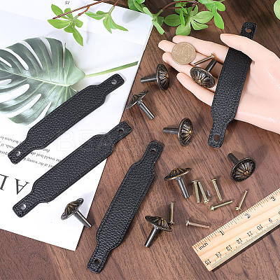 PU Leather Drawer Handles FIND-WH0290-10B-AB-1
