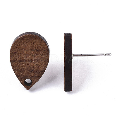 Walnut Wood Stud Earring Findings LS-X-MAK-N033-007-1